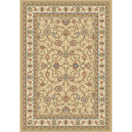 Dynamic Rugs Ancient Garden 6 ft. 7 in. x 9 ft. 6 in. 57120-2464 Rug - Light Gold/Ivory AN710571202464